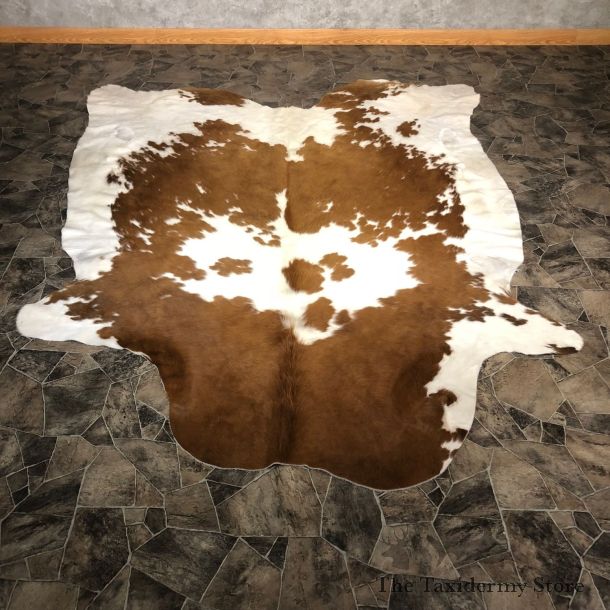 Brown and White Cowhide Taxidermy Tanned Skin For Sale #20090 @ The Taxidermy Store