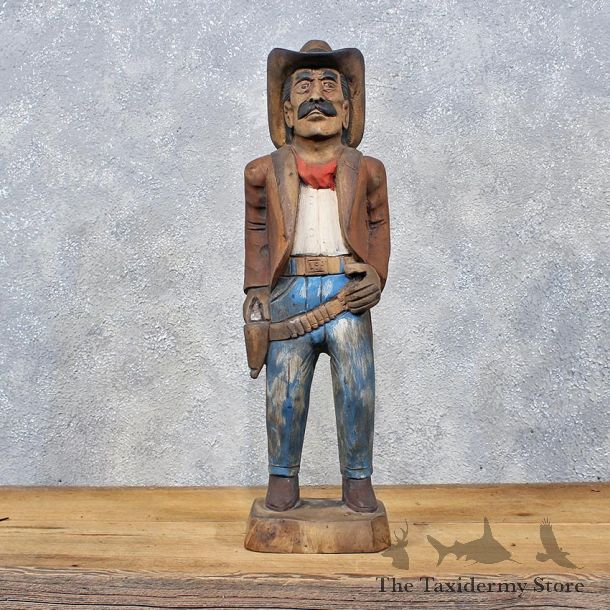 Carved Wooden Cowboy Statue #11977 - For Sale @ The Taxidermy Store