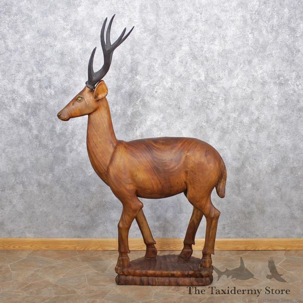 Sika Deer Wooden Carving #12509 For Sale @ The Taxidermy Store