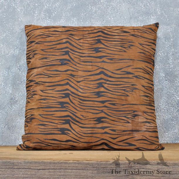 Striped Steer Leather Pillow #12051 For Sale @ The Taxidermy Store