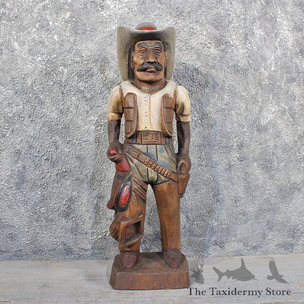 Carved Wooden Cowboy Statue #11625 - For Sale @ The Taxidermy Store