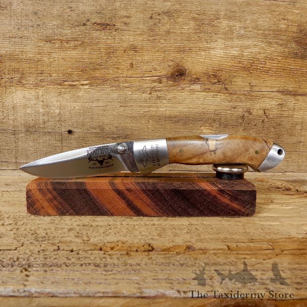 Custom Folding Pocket Knife with Mammoth Tooth Handle For Sale #19229 @ The Taxidermy Store