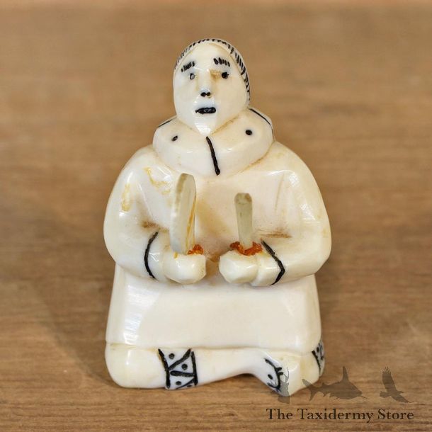Authentic Native Ivory Eskimo Figurine #12086 For Sale @ The Taxidermy Store