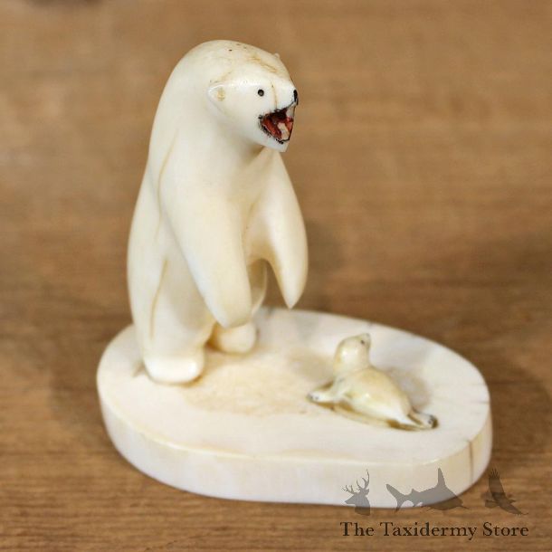 Native Ivory Polar Bear Figurine #12067 For Sale @ The Taxidermy Store