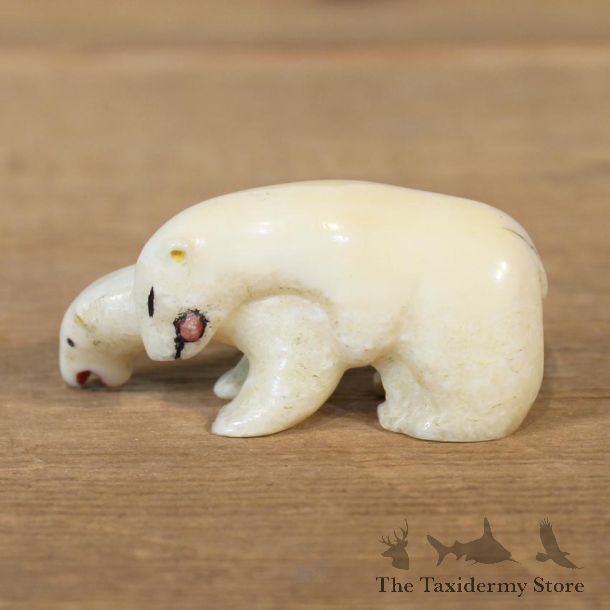 Native Ivory Polar Bear Figurine #12079 For Sale @ The Taxidermy Store