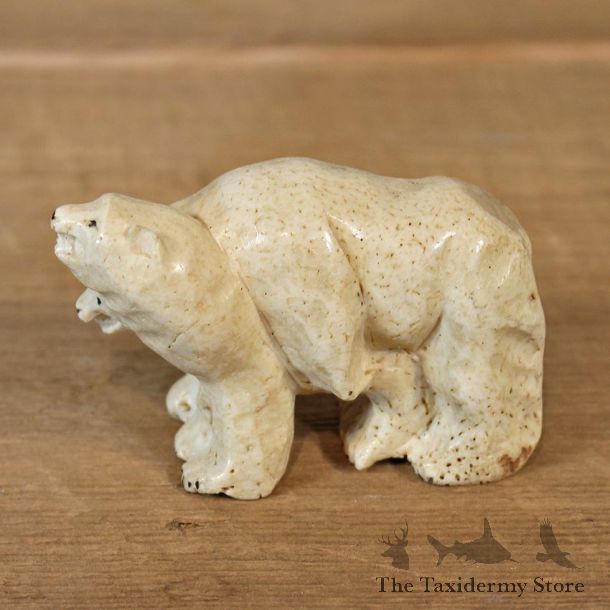 Native Ivory Polar Bear Figurine #12076 For Sale @ The Taxidermy Store