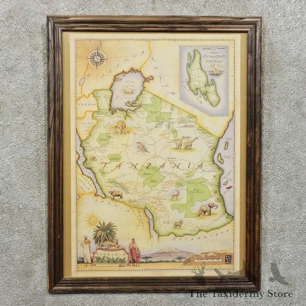 Tanzania Map Print For Sale #15753 @ The Taxidermy Store