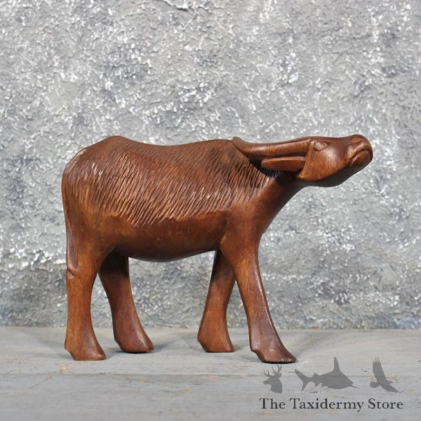 Water Buffalo Wood Carving #11592 - For Sale @ The Taxidermy Store