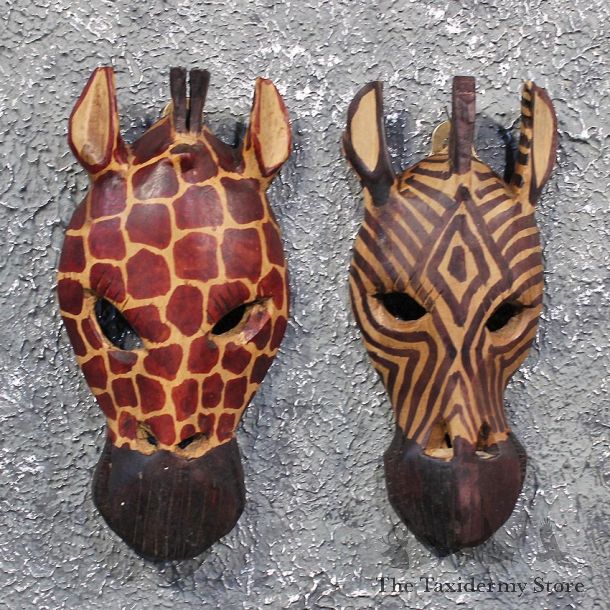 African Giraffe and Zebra Mask #11662 For Sale @ The Taxidermy Store