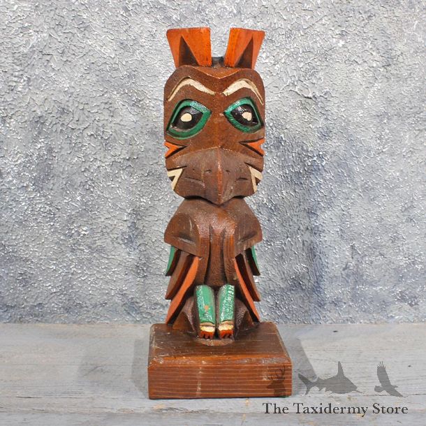 Wood-Carved Totem Pole Figure For Sale